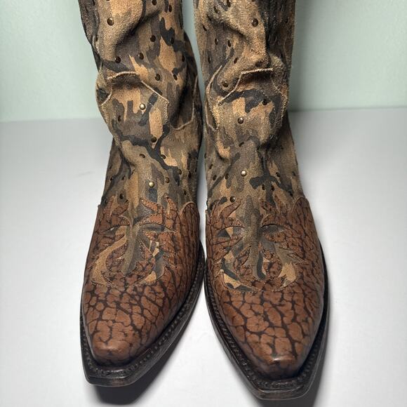 Dan Post Women's Western Boots Style DP3597 "N" Visible Retro Camo Size 9 M Snip - Picture 3 of 8